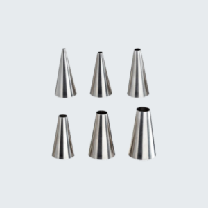 Set beccucci acciaio p/tonda 6 pz